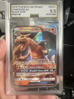 2019 Pokemon Charizard GX HOLO SM195 Black Star Promo Sun & Moon Graded AGS 9.5 - Image 1