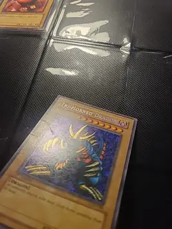 YUGIOH • TRI-HORNED DRAGON • SECRET RARE • LOB-000 • 1st EDITION • - Image 4
