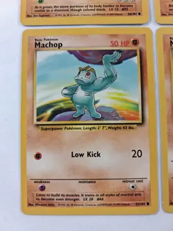 Vintage Pokemon Cards Lot (4) WoTC Onix Cubone Machop Mankey Fighting Cards LP - Image 4
