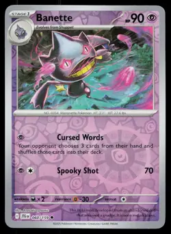 Banette Uncommon Reverse Holo Journey Together JTG 060/159 Pokemon NM 2025 - Image 1