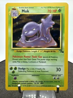 Pokemon Card Muk 13/62 Holo Rare Fossil WOTC 1999 - Image 2