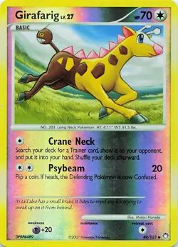 Girafarig 49/123 Uncommon Mysterious Treasures Pokemon Reverse Holo MP - Image 1