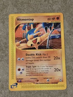 [ NM ] Hitmontop 82/147 Aquapolis 2002 60 HP Fighting Pokemon Nintendo - Image 1
