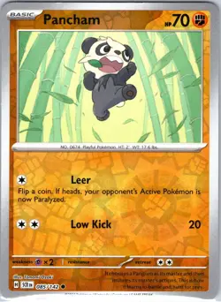 Pancham 85/142 Common Stellar Crown Pokemon Reverse Holo Near Mint - Image 1