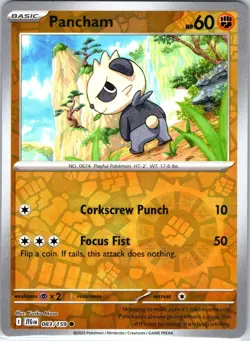 Pancham 083/159 Common Journey Together Pokemon Reverse Holo Near Mint - Image 1