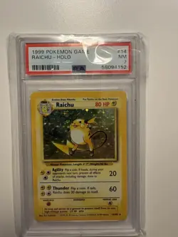 Raichu Holo PSA 7 NM Near Mint 1999 Base Set 014/102 Pokemon Card - Image 1