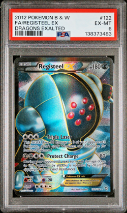 PSA 6 2012 Pokemon Black White Dragons Exalted Full Art Registeel EX 122/124 - Image 1