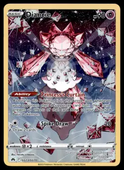 Diancie GG13 HOLO GG70 Crown Zenith Galarian Gallery Pokemon NM HOLO - Image 1