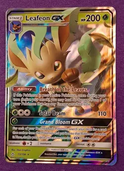 Pokemon SM - Ultra Prism #13/156 Reverse Holo Ultra Rare Leafeon GX - Image 1