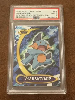 PSA 9 - Topps 2004 Pokemon Advanced Challenge Marshtomp #43 - Foil - Image 1