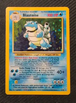 Blastoise Holo Rare 2/102 Pokemon Card Base Set MP - Image 1