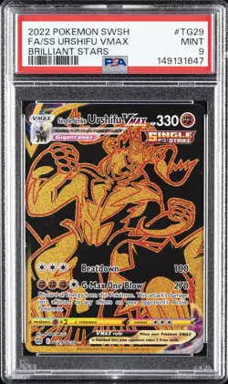 POKEMON SWORD & SHIELD BRILLIANT STARS FULL ART/SINGLE STRIKE URSHIFU VMAX PSA 9 - Image 1