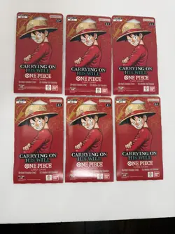 Bandai One Piece Card Game OP-13 Carrying On His Will Booster Pack Lot (6) - Image 1