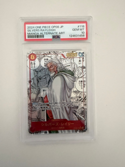 2024 ONE PIECE OP08-TWO LEGENDS JP MANGA ALT ART #118 SILVERS RAYLEIGH PSA 10 - Image 1