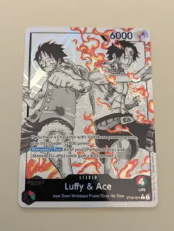 ST30-001 Luffy & Ace Alt Art Leader (Parallel) English One Piece TCG - Image 1
