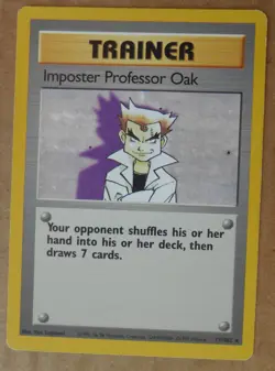 Imposter Professor Oak 73/102 Rare Non-Holo Base Set Pokemon Trainer Card LP/MP - Image 1