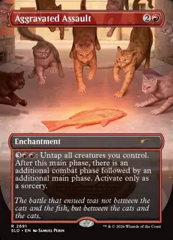 Aggravated Assault - Cats of Chaos- Secret Lair (Foil, Near Mint) #2691 - Image 1