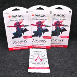 Lot of 4 MTG - Universes Beyond Assassin's Creed Sleeved Beyond Booster Packs - Image 1
