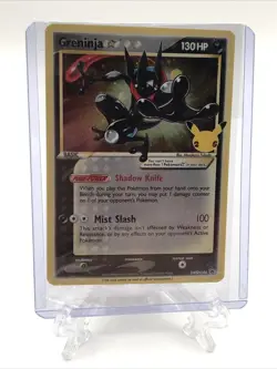 Pokemon Greninja Gold Star Celebrations Black Promo SWSH144 Holo Trading Card NM - Image 1