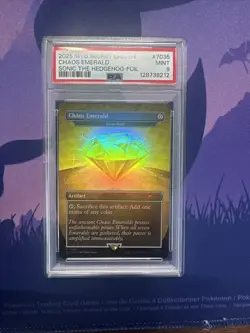 2025 MTG Secret Lair EN Chaos Emerald Sonic Foil #7035 PSA 9 MINT - Image 1