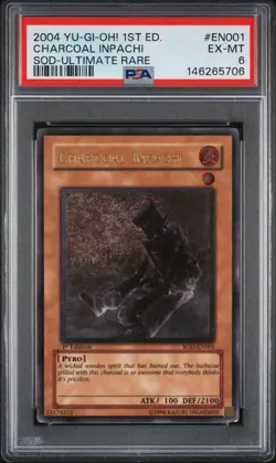 2004 YU-GI-OH! SOD-SOUL OF THE DUELIST #EN001 CHARCOAL INPACHI PSA 6 - Image 1