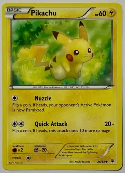 Pikachu 26/83 (LP) Regular XY Series: Generations 2016 Pokemon Card - Image 1