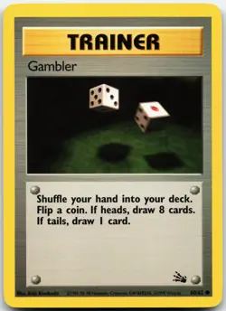 GAMBLER 60/62 COMMON FOSSIL POKEMON UNLIMITED MP - Image 1