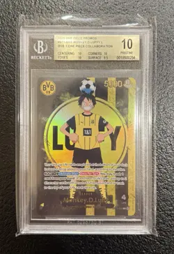 One Piece x BVB Monkey D. Luffy Promo Card ST13-003 Dortmund TCG Beckett BGS 10 - Image 1