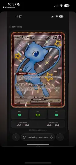 Pokemon Mew EX 216/091 Paldean Fates Shiny Ultra Rare Holo Centering Scanned - Image 3