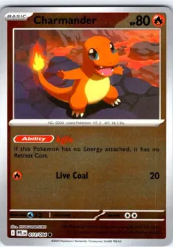 Pokemon TCG Charmander 11/94 Phantasmal Flames ME2 Reverse Holo NM - Image 1