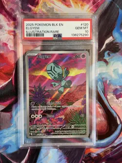 2025 POKEMON BLACK BOLT-EN ILLUSTRATION RARE #120 ELGYEM PSA 10 GEM MINT POP 50! - Image 1