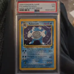 2000 Pokemon Base Set 2 Poliwrath Holo Rare PSA 7 Near Mint 15/130 - Image 1