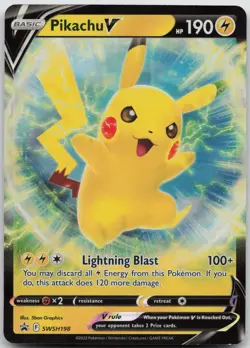 Pikachu V SWSH198 Holo Promo Sword & Shield Promo Pokemon Holo LP - Image 1