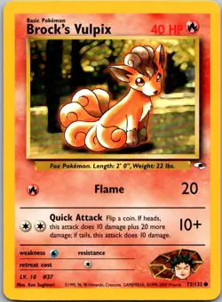 Brock's Vulpix 73/132 Common Gym Heroes Pokemon Unlimited Near Mint - Image 1