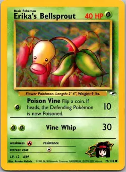 Erika's Bellsprout 75/132 Common Gym Heroes Pokemon Unlimited Near Mint - Image 1