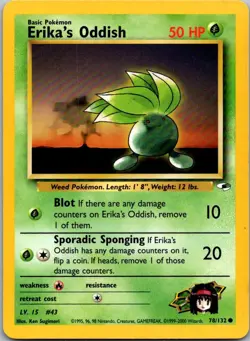 Erika's Oddish 78/132 Common Gym Heroes Pokemon Unlimited Near Mint - Image 1