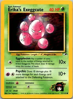 Erika's Exeggcute 77/132 Common Gym Heroes Pokemon Unlimited Near Mint - Image 1