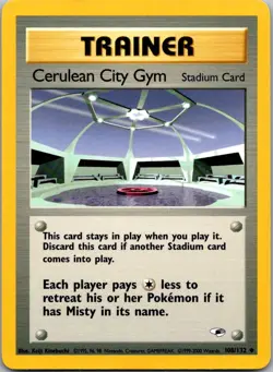 Cerulean City Gym 108/132 Uncommon Gym Heroes Pokemon Unlimited Near Mint - Image 1
