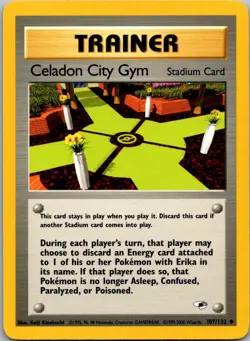 Celadon City Gym 107/132 Uncommon Gym Heroes Pokemon Unlimited Near Mint - Image 1