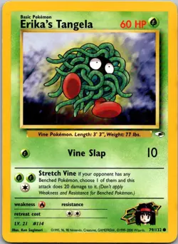 Erika's Tangela 79/132 Common Gym Heroes Pokemon Unlimited Near Mint - Image 1