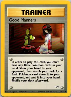 Good Manners 111/132 Uncommon Gym Heroes Pokemon Unlimited Near Mint - Image 1