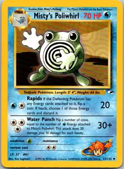 Misty's Poliwhirl 53/132 Uncommon Gym Heroes Pokemon Unlimited Near Mint - Image 1
