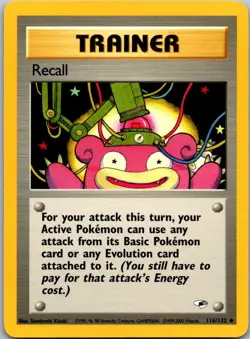 Recall 116/132 Uncommon Gym Heroes Pokemon Unlimited Near Mint - Image 1
