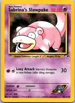 Sabrina's Slowpoke 95/132 Common Gym Heroes Pokemon Unlimited Near Mint - Image 1