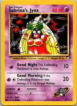 Sabrina's Jynx 59/132 Uncommon Gym Heroes Pokemon Unlimited Near Mint - Image 1