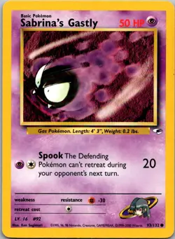 Sabrina's Gastly 93/132 Common Gym Heroes Pokemon Unlimited Near Mint - Image 1