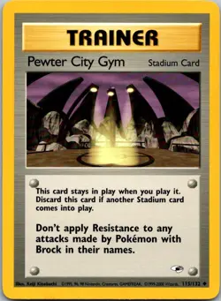 Pewter City Gym 115/132 Uncommon Gym Heroes Pokemon Unlimited Near Mint - Image 1
