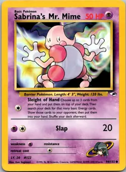Sabrina's Mr. Mime 94/132 Common Gym Heroes Pokemon Unlimited Near Mint - Image 1
