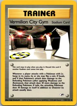 Vermilion City Gym 120/132 Uncommon Gym Heroes Pokemon Unlimited Near Mint - Image 1