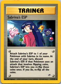 Sabrina's ESP 117/132 Uncommon Gym Heroes Pokemon Unlimited Near Mint - Image 1